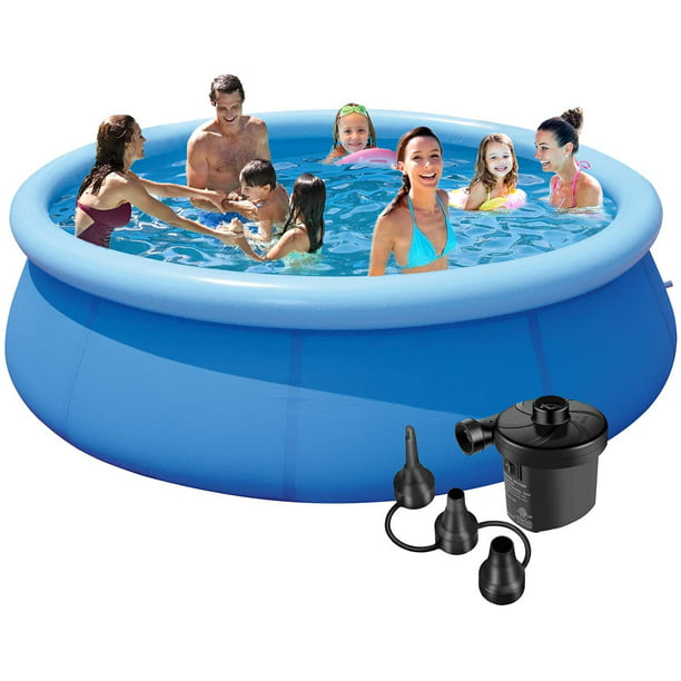 180cm x 73cm 6ft x 29in Family Swimming Pool,Round Inflatable Swimming Pool for Kids Adults with Electric Air Pump,Indoor Outdoor Above Ground Pool Outdoor Backyard Garden